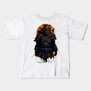 Cyberpunk Samurai Warrior Japanese Design Kids T-Shirt